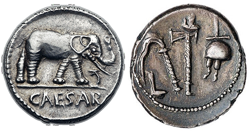 Julius Caesar Denarius Silver Coin