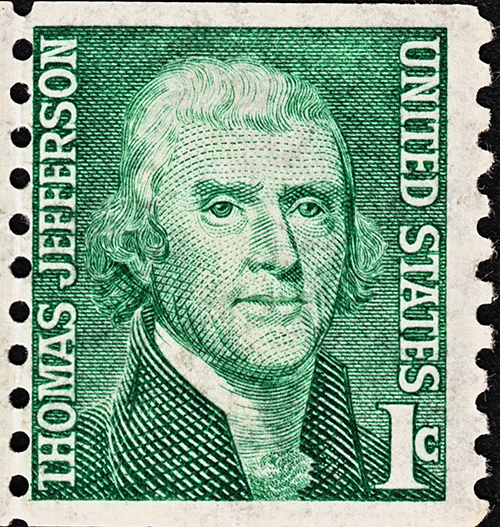 Thomas Jefferson 1 Cent Postage Stamp